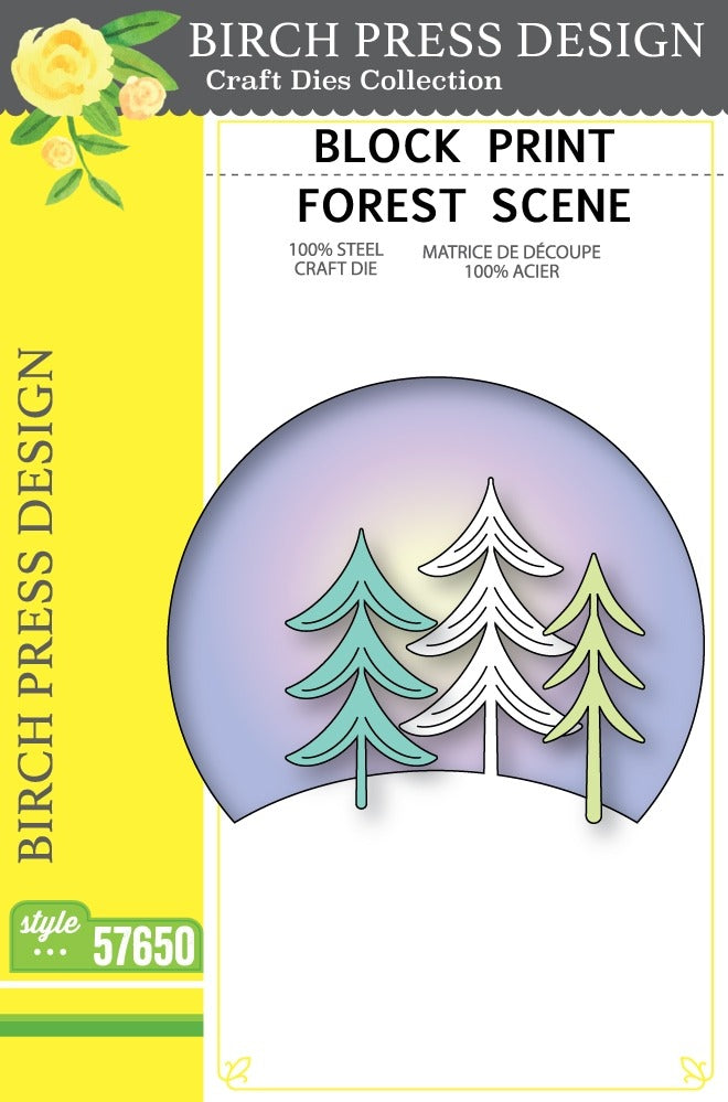 Birch Press Design - Block Print Forest Scene Die Set