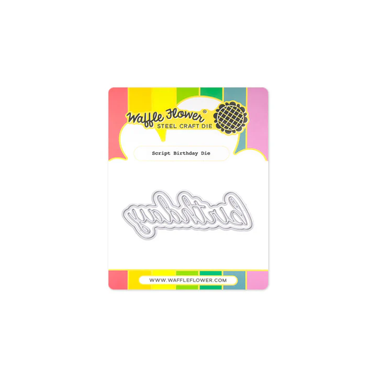 Waffle Flower - Script Birthday Die Set