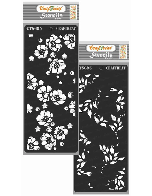 CrafTreat - Anemone Flower Slimline Layered Stencil Set