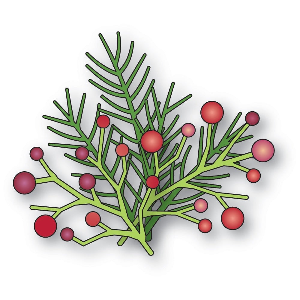 Memory Box - Pine and Berries Sprigs Die Set