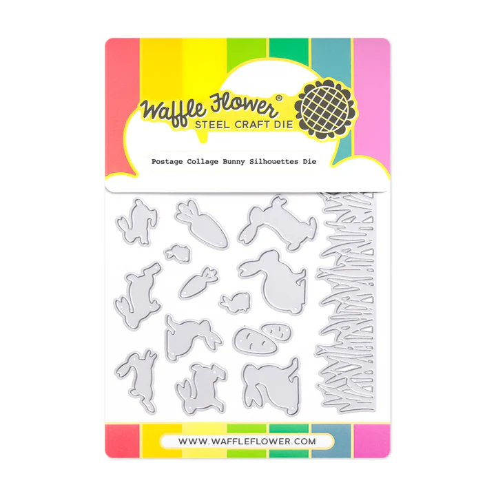 Waffle Flower - Postage Collage - Bunny Silhouettes Die Set