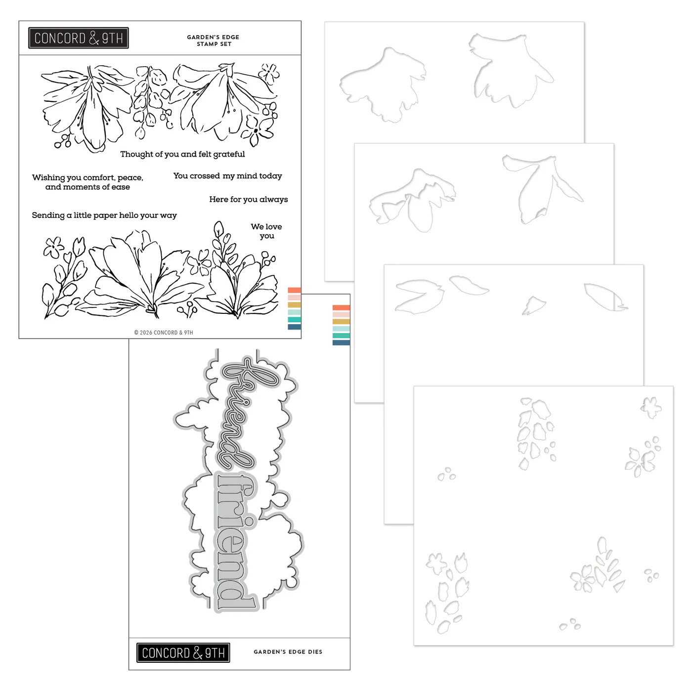 Concord & 9th - Garden's Edge Stamp, Die & Stencil Bundle