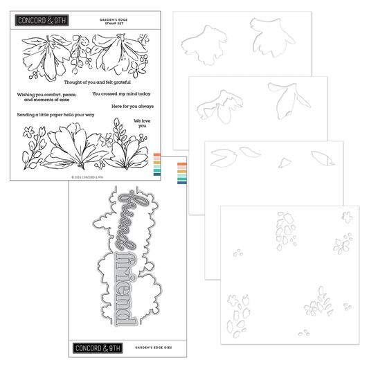 Concord & 9th - Garden's Edge Stamp, Die & Stencil Bundle