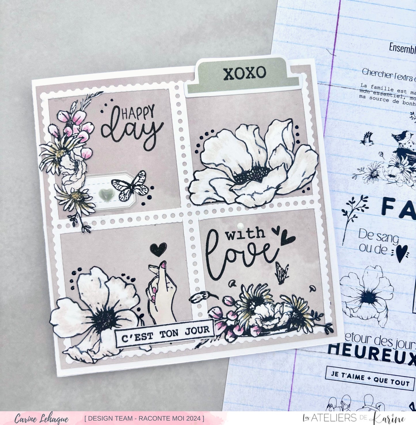 Les Ateliers de Karine - Carte Postale - Blocs de Timbres Stencil