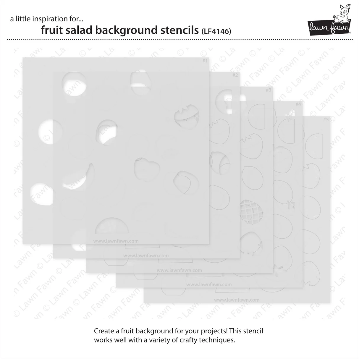Lawn Fawn - Fruit Salad Background Stencil Set