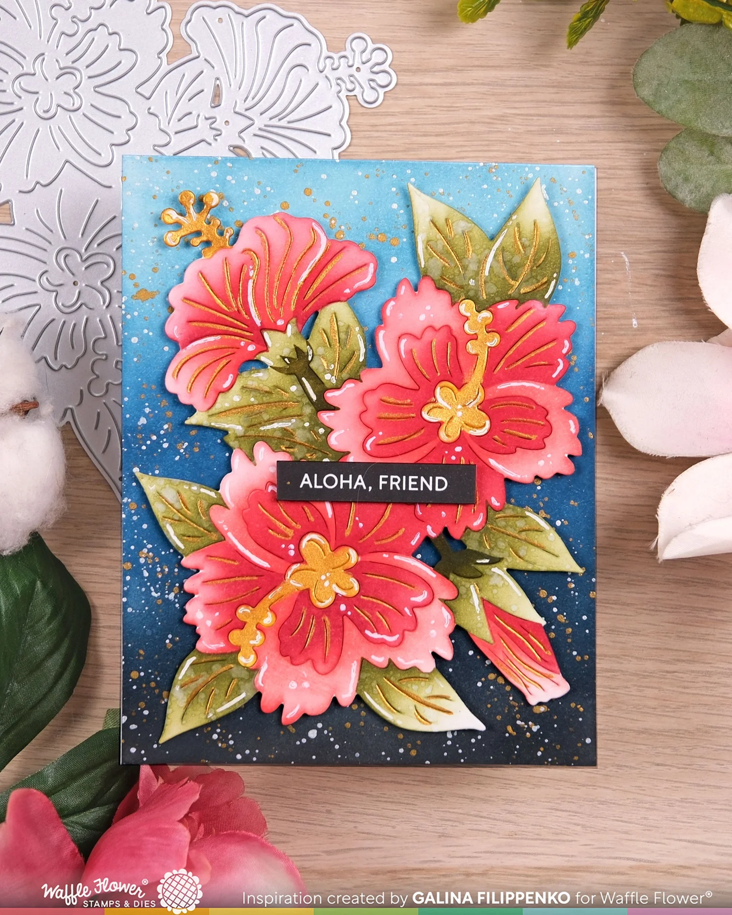 Waffle Flower - Hibiscus Cluster Stencil Set