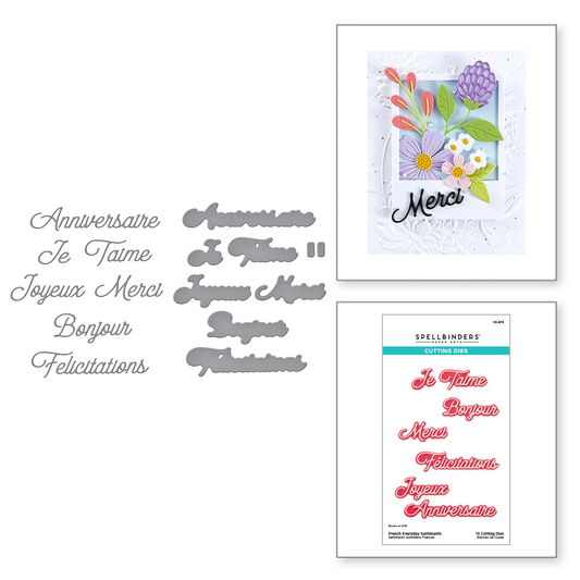 Spellbinders - French Everyday Sentiments Die Set