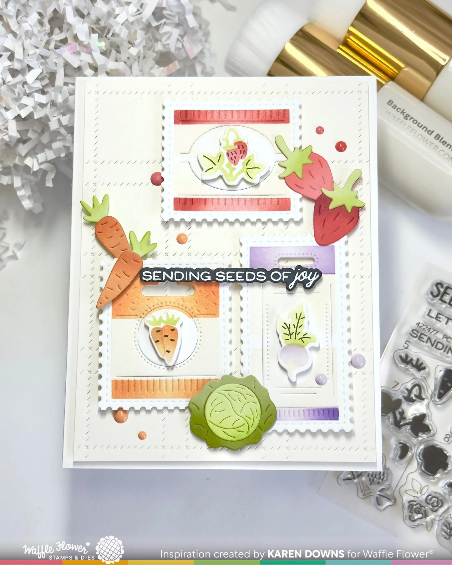 Waffle Flower - Postage Collage - Seed Details Stamp & Die Bundle