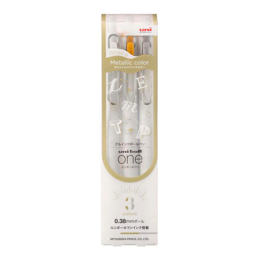 Uni-Ball One - Retractable Gel Pens - Metallic 3pk: 0.38mm