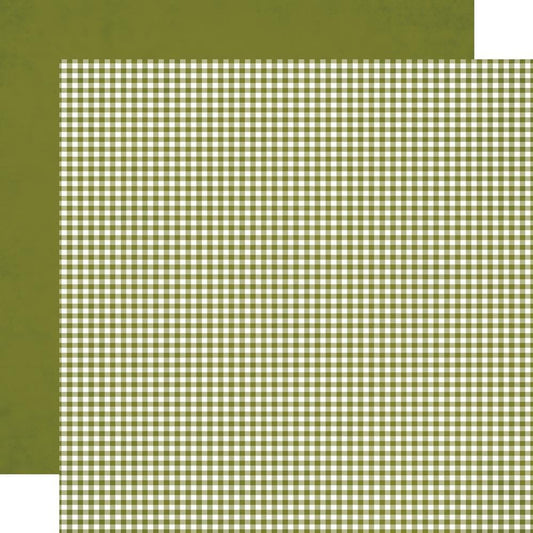Simple Stories - Simple Vintage Autumn Breeze - Basic Cardstock - Juniper Gingham