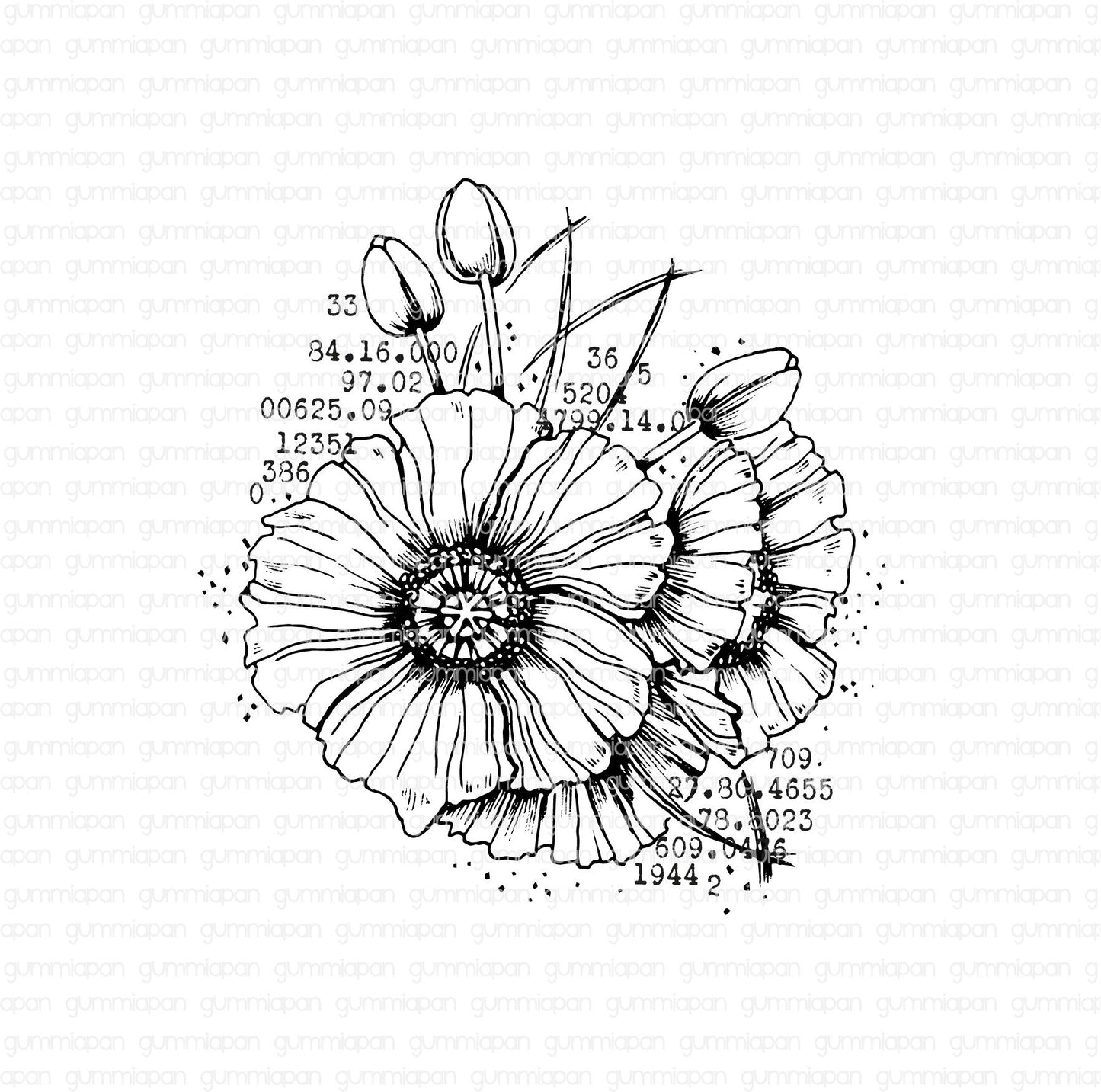 Gummiapan - Anemone Collage Stamp