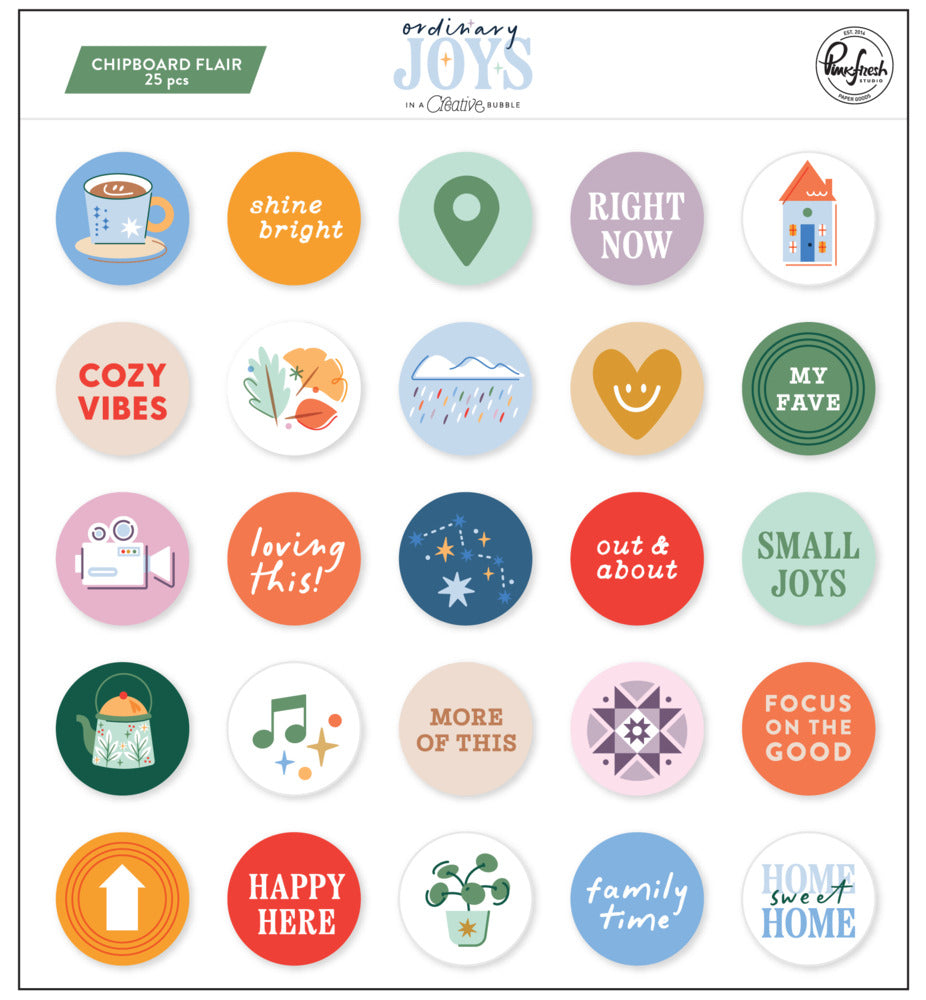 Pinkfresh - Ordinary Joys - Chipboard Flair