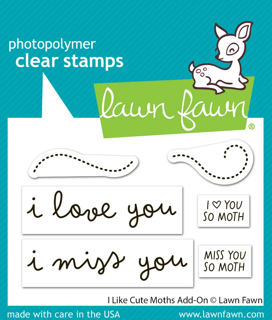 Lawn Fawn - I Like Cute Moths Add-On Stamp & Die Bundle