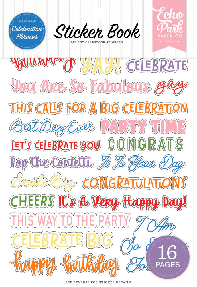Echo Park - Sticker Book - Celebration Phrases