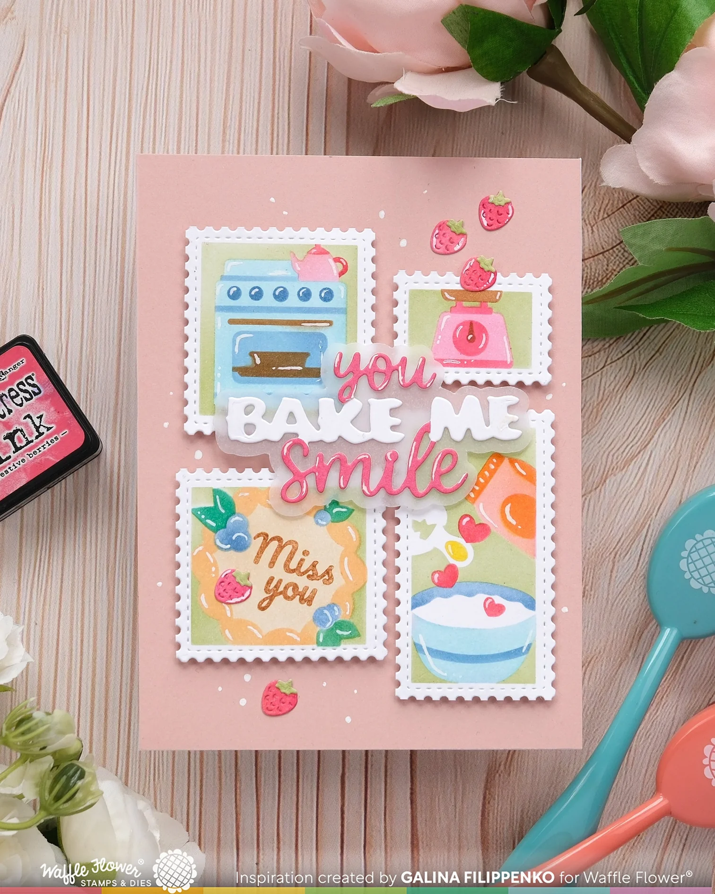 Waffle Flower - Postage Collage - Piped Letters Stamp Set