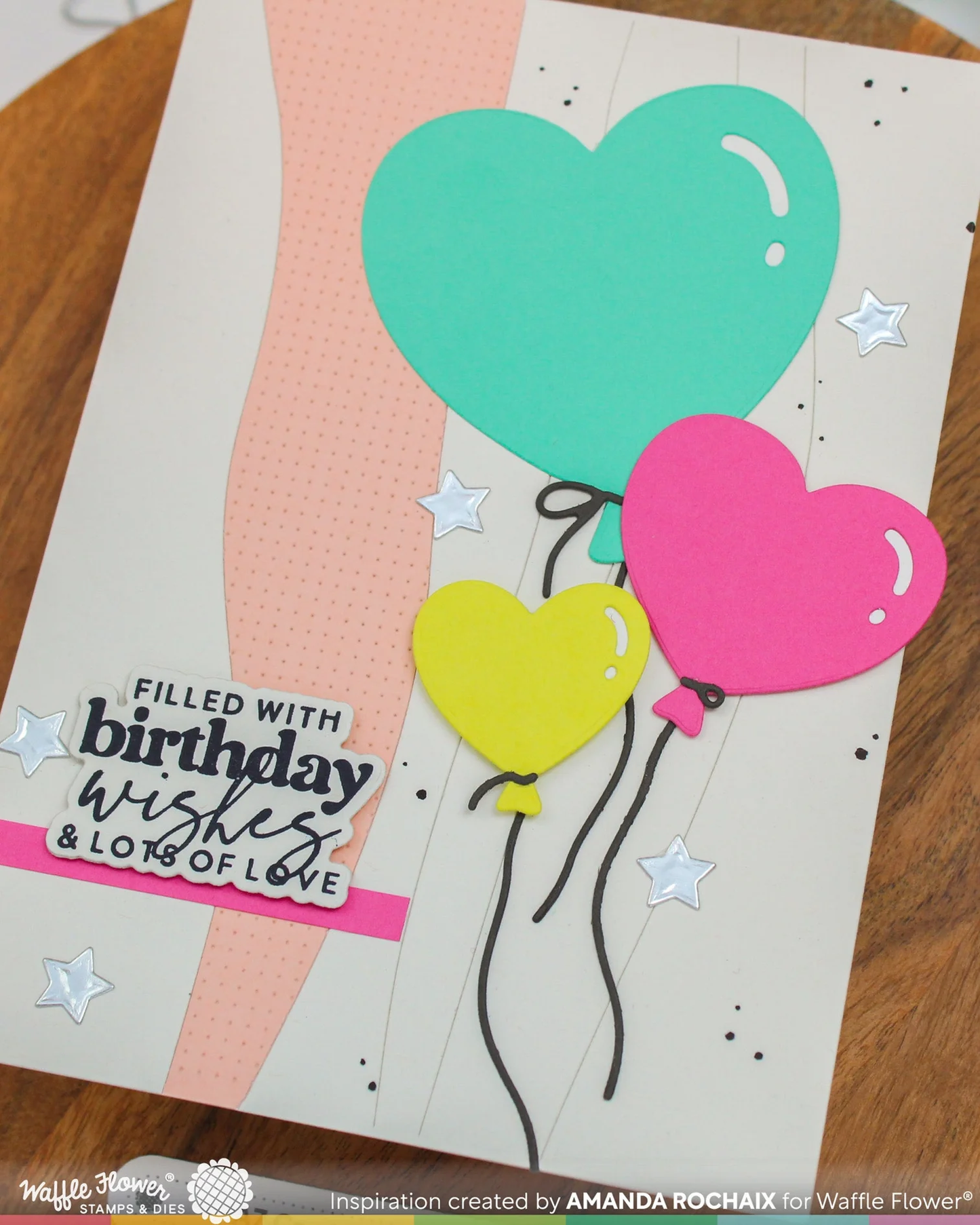 Waffle Flower - Heart Balloons Die Set