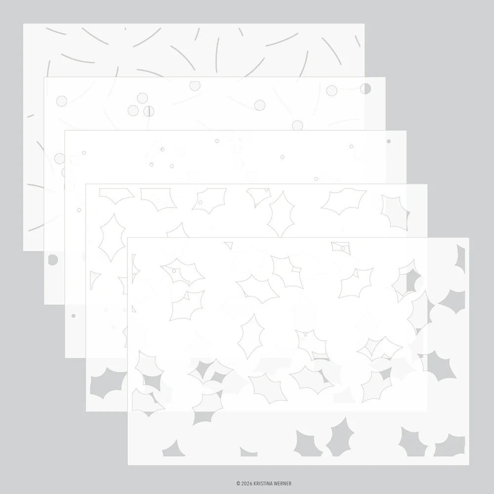 Concord & 9th - Merry Berries and Leaves Stencil Pack by Kristina Werner