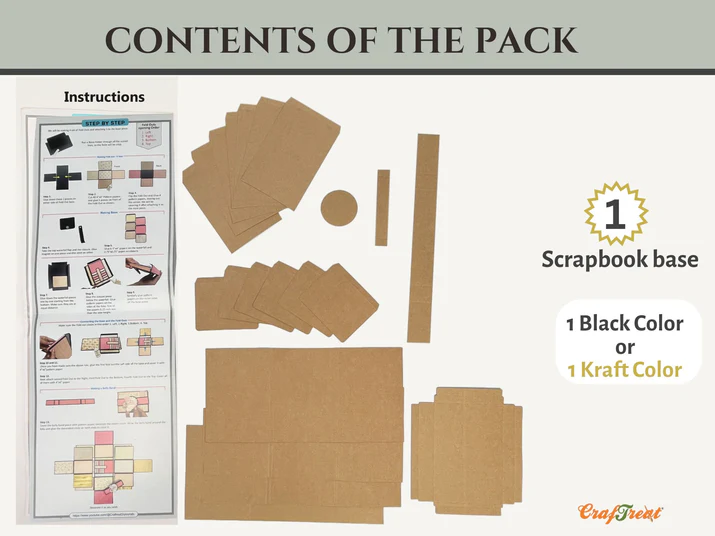 CrafTreat - Blank Precut Album Base - Expanding Foilo: Kraft