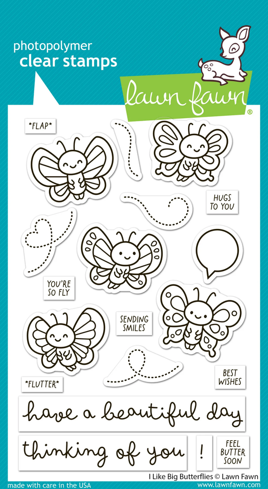 Lawn Fawn - I Like Big Butterflies Stamp, Die & Stencil Bundle