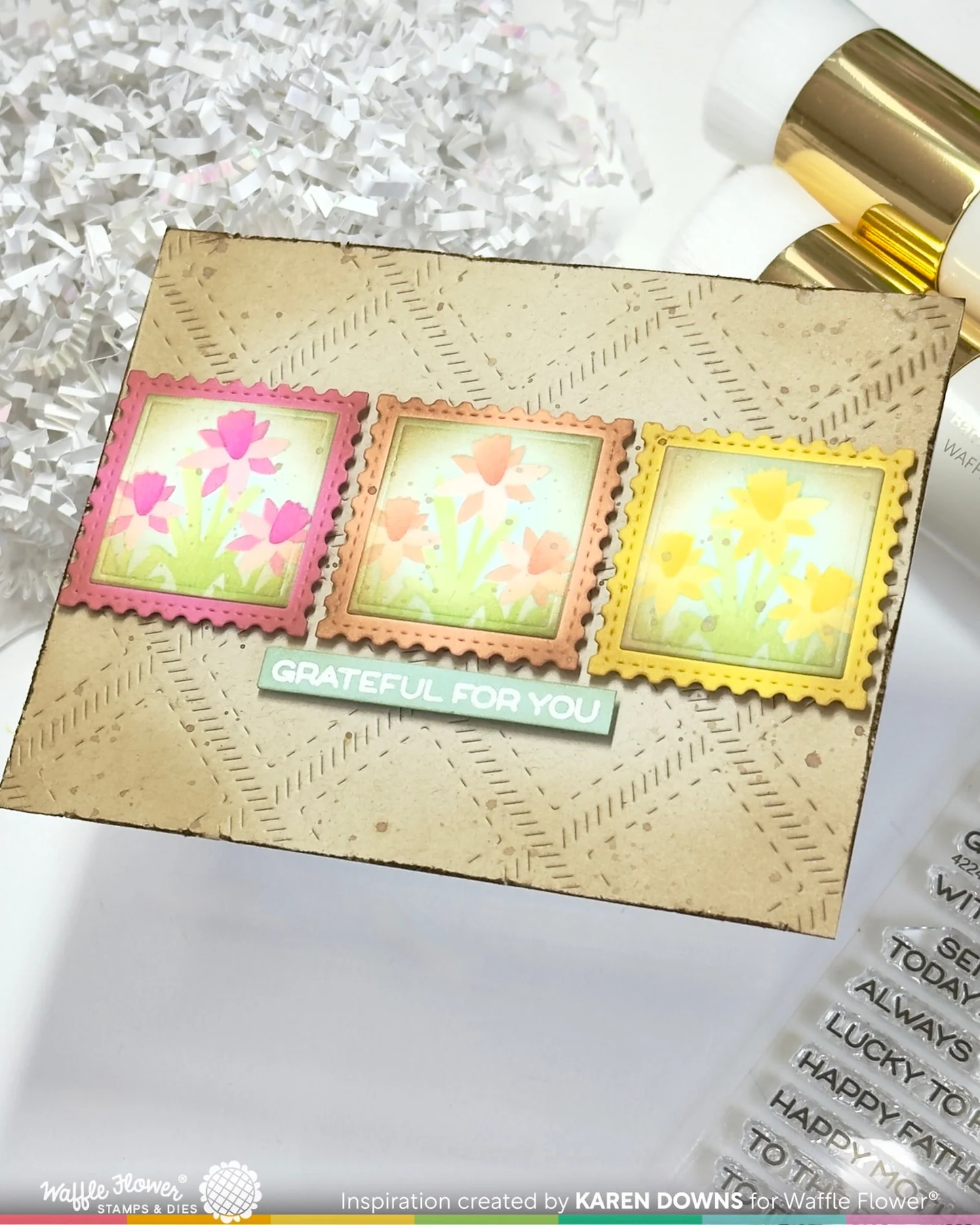 Waffle Flower - Square Postage - Die