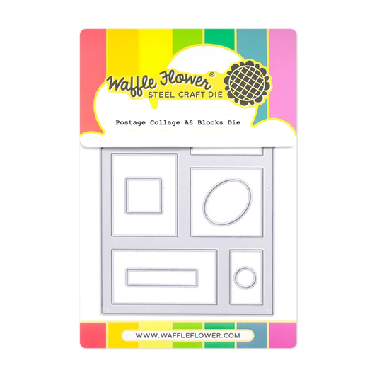 Waffle Flower - Postage Collage - A6 Blocks Die