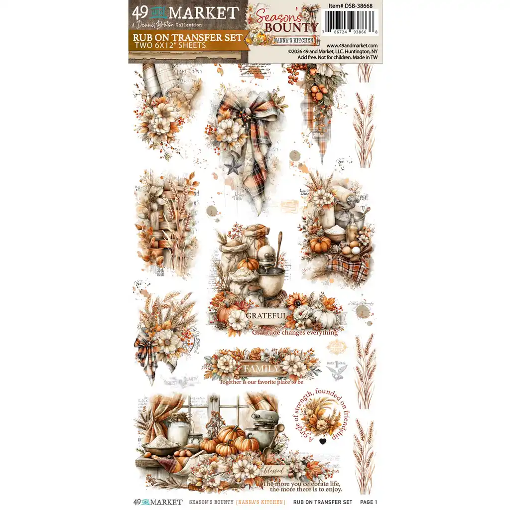 49 and Market - Season's Bounty - Nanna's Kitchen Rub-on Set