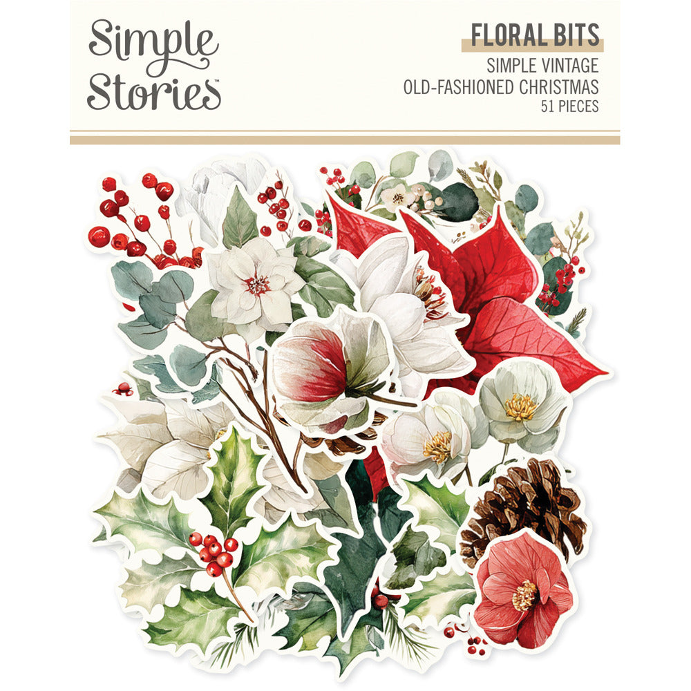 Simple Stories - Simple Vintage Old-Fashioned Christmas - Floral Bits