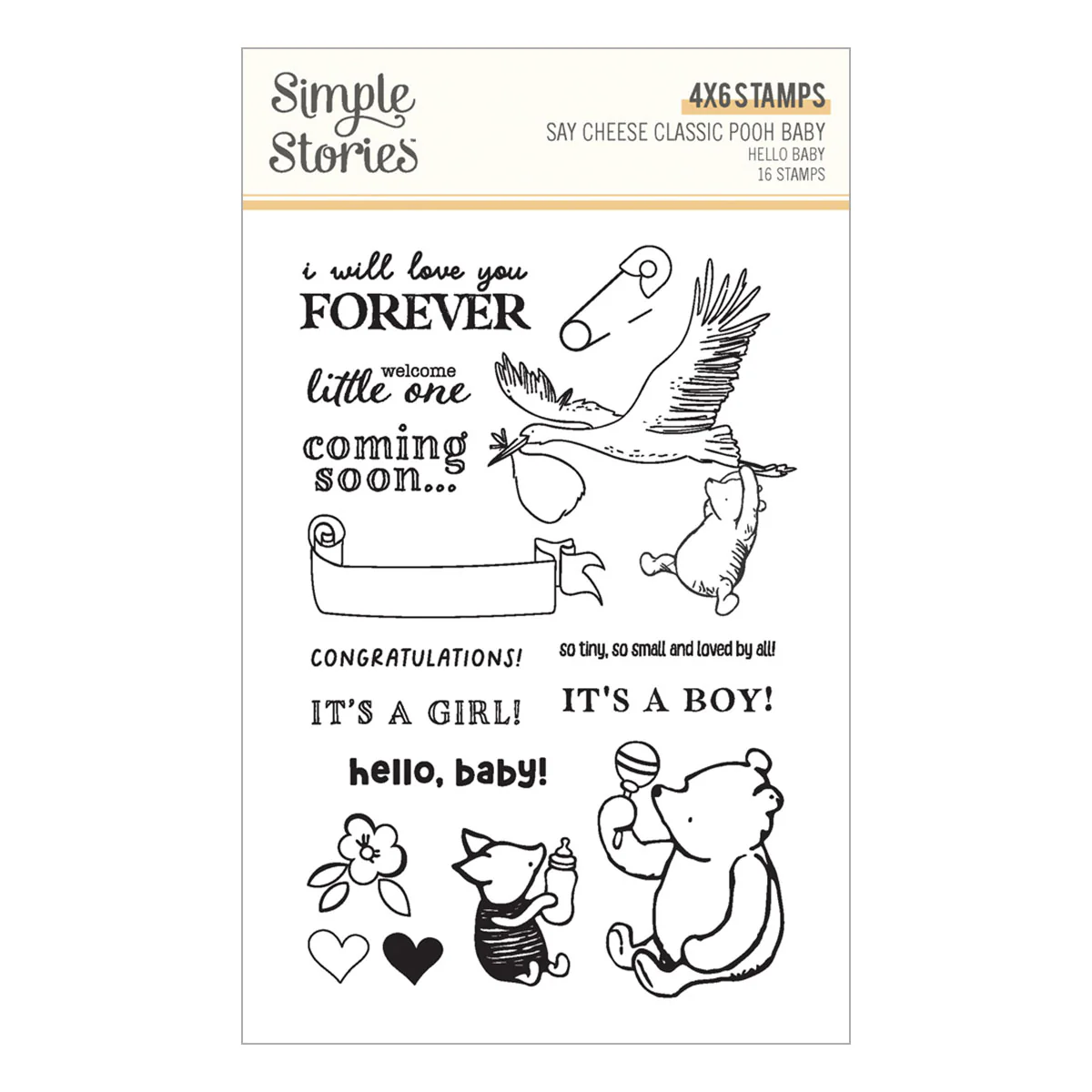 Spellbinders - Hello Baby Stamp & Die Bundle with Simple Stories