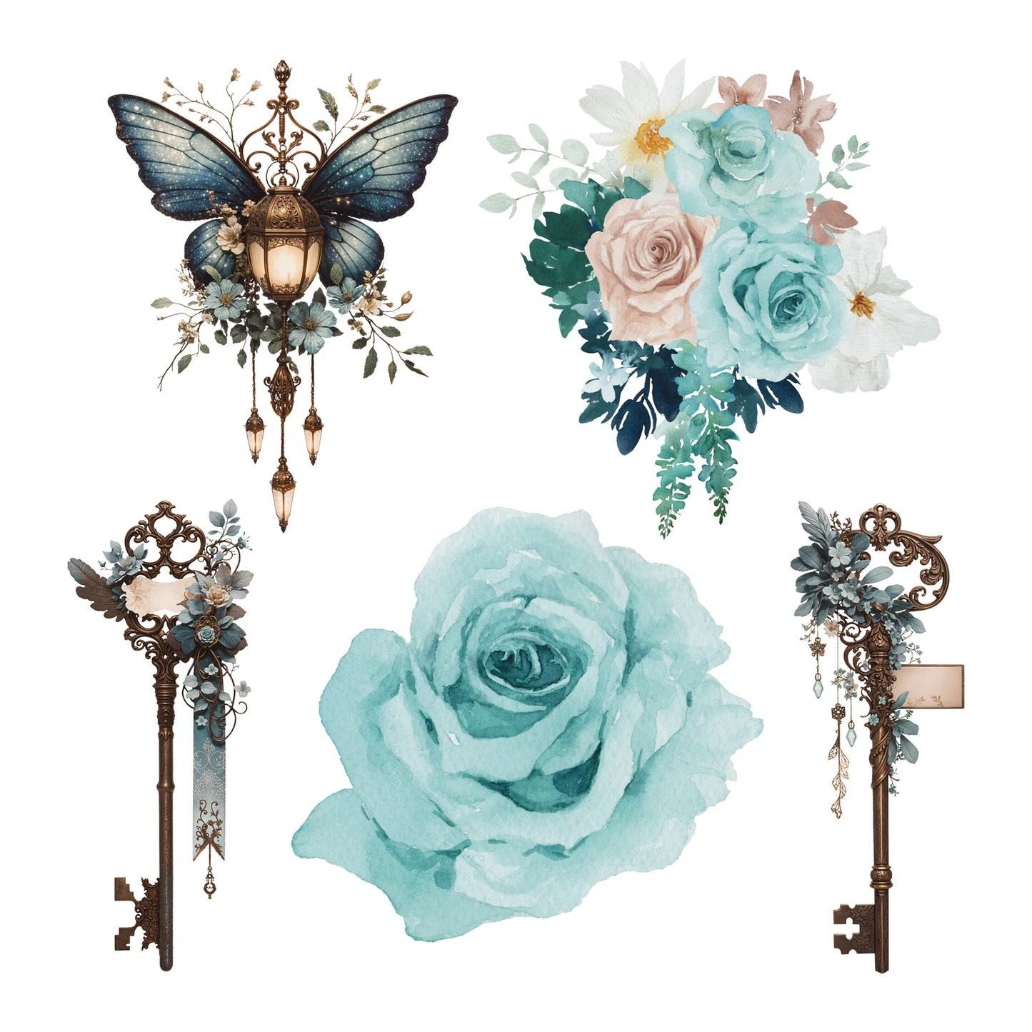 Simply Stated - Shades of Teal - XL Ephemera