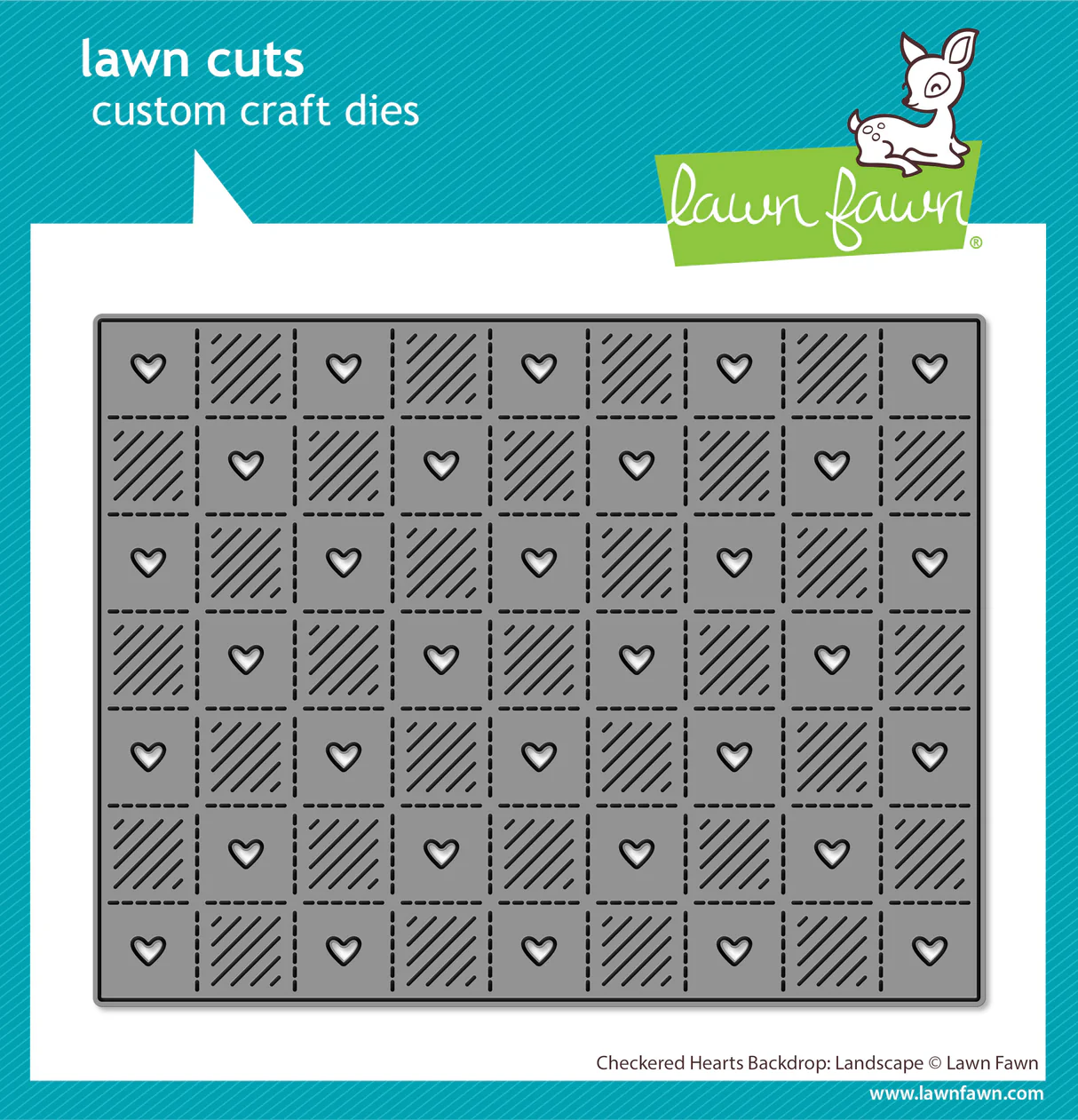 Lawn Fawn - Checkered Hearts Backdrop: Landscape Die