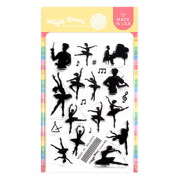 Waffle Flower - Postage Collage - Ballerina Silhouettes Stamp Set