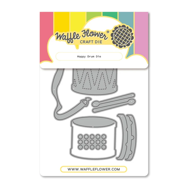 Waffle Flower - Happy Drum Die Set