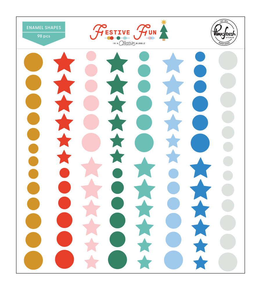 Pinkfresh - Festive Fun - Enamel Shapes