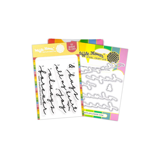Waffle Flower - Overlapping Love Additions Stamp & Die Bundle
