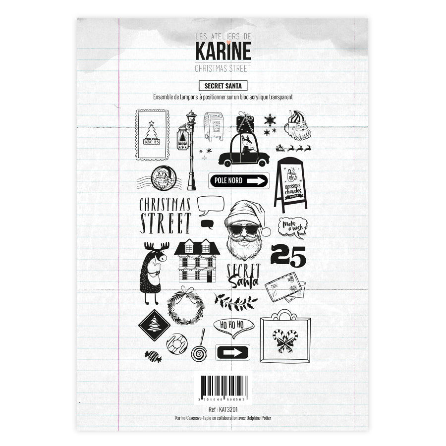 Les Ateliers de Karine - Christmas Street - Secret Santa Stamp Set