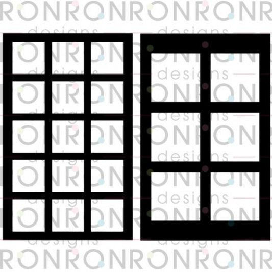 RonRon Designs - Stencil - Pair of Squares: 5x8