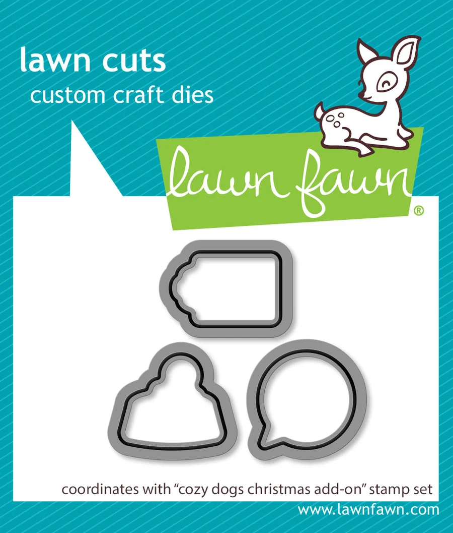 Lawn Fawn - Cozy Dogs Add-on Stamp, Die & Stencil Bundle