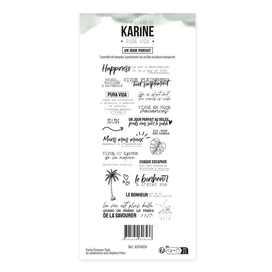 Les Ateliers de Karine - Pura Vida - Un Jour Parfait Stamp Set