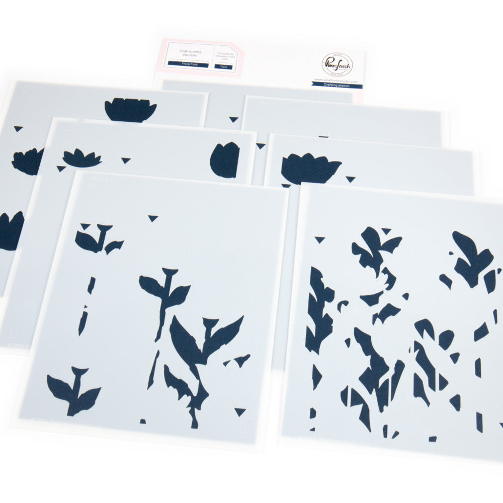 Pinkfresh - Floral Field - Stencil Set