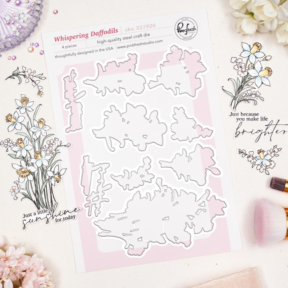 Pinkfresh - Whispering Daffodils - Stamp & Die Bundle