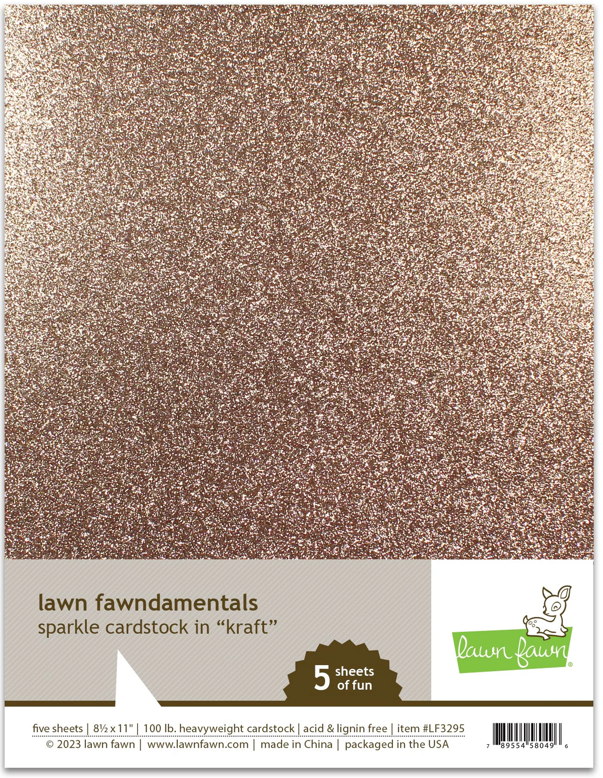 Lawn Fawn - Sparkle Cardstock - Kraft