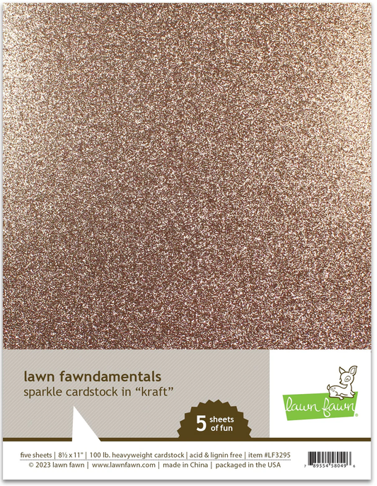 Lawn Fawn - Sparkle Cardstock - Kraft