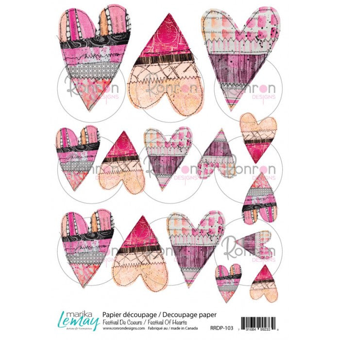 RonRon Designs - Rice Paper - Festival of Hearts