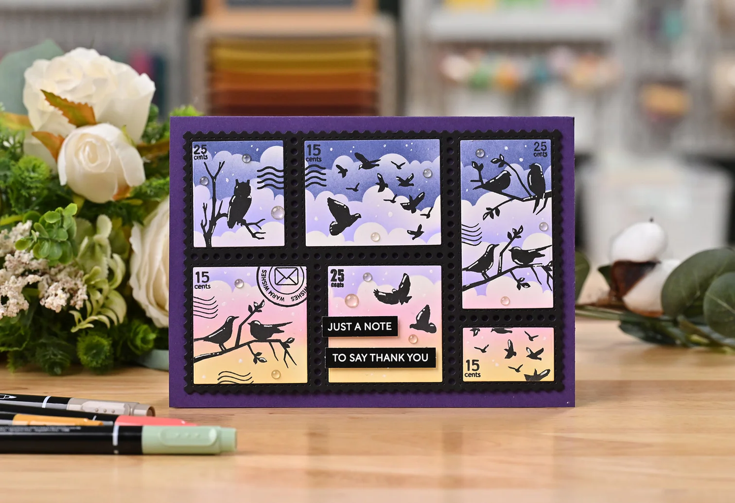 Waffle Flower - Postage Collage - Wild Birds Stamp Set