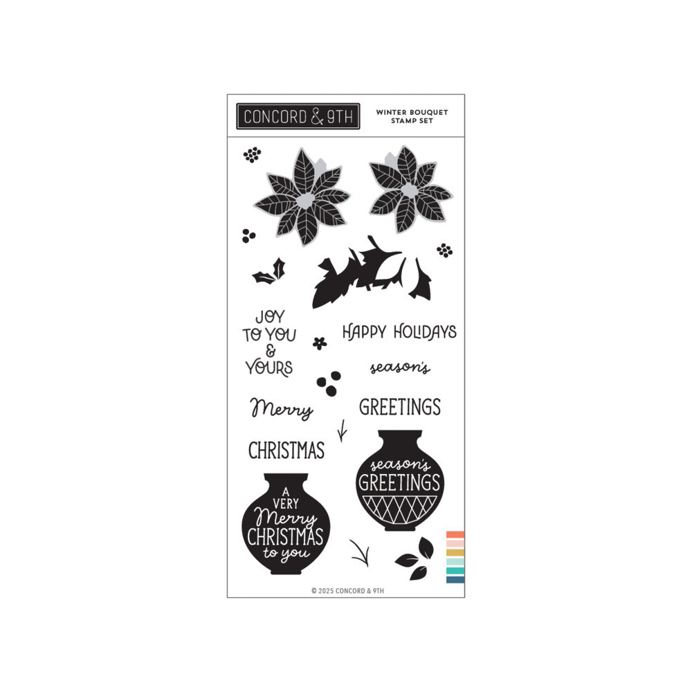 Concord & 9th - Winter Bouquet Stamp & Die Bundle