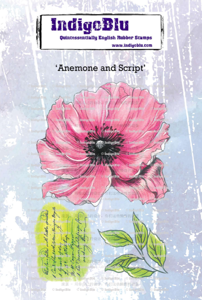 IndigoBlu - Anemone and Script Stamp Set