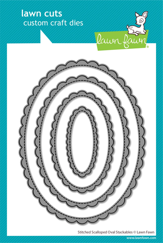 Lawn Fawn - Stitched Scalloped Oval Stackables Die Set