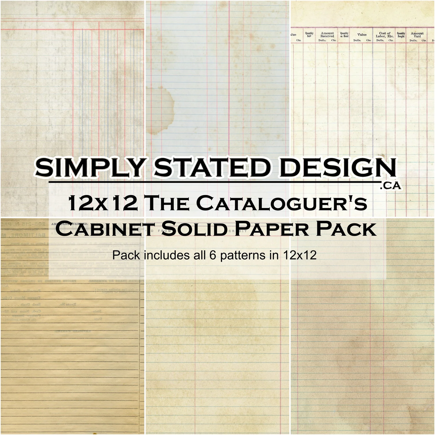 Simply Stated - The Cataloguer's Cabinet - Solid Paper Pack
