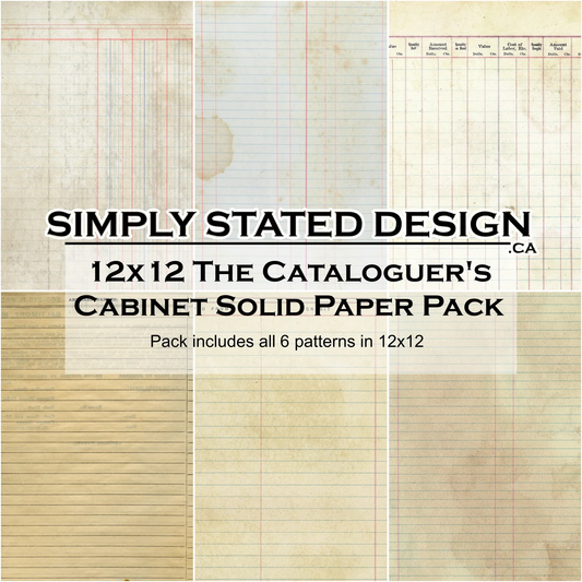 Simply Stated - The Cataloguer's Cabinet - Solid Paper Pack