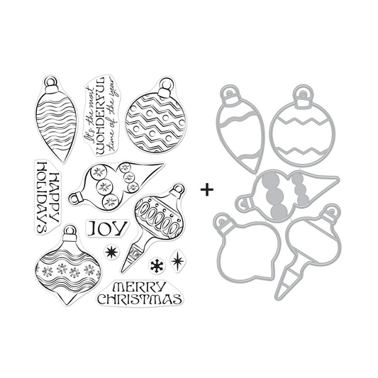 Hero Arts - Holiday Ornaments Stamp & Die Bundle
